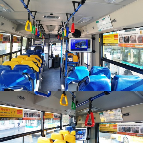 코모리치 기업 버스 내부 파노라마광고 진행