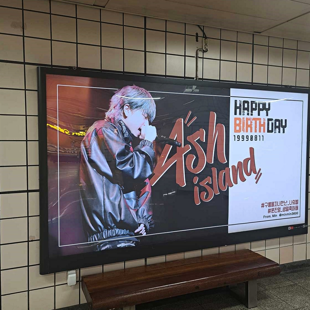 애쉬아일랜드 팬클럽 지하철 광고진행
