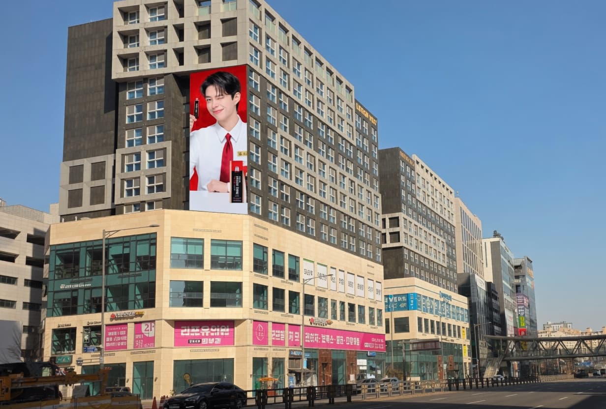 인천 검단 라페온 빌딩 벽면 광고