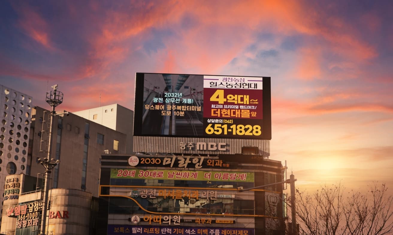 광주 광천사거리 광주MBC 전광판 광고