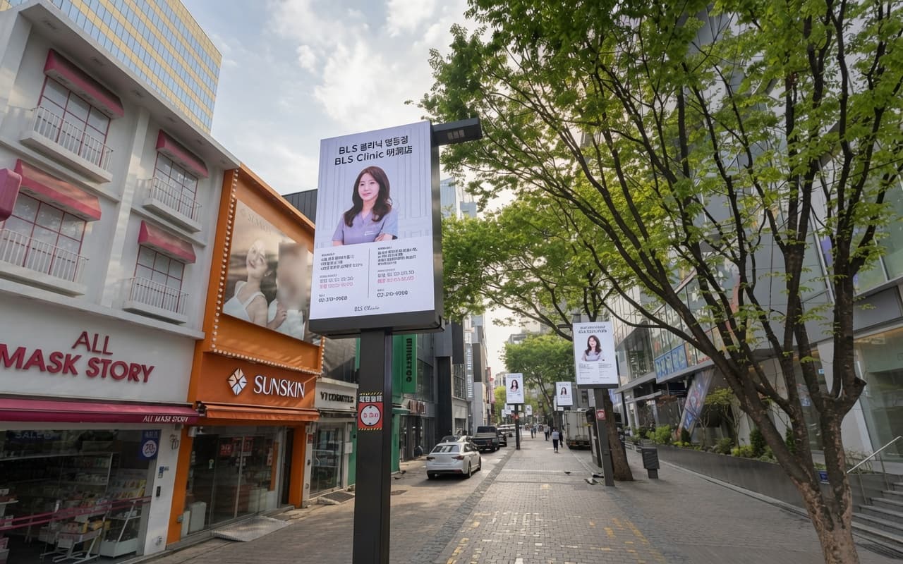 명동 케이 로드폴(K-Roadpole) 미디어 광고