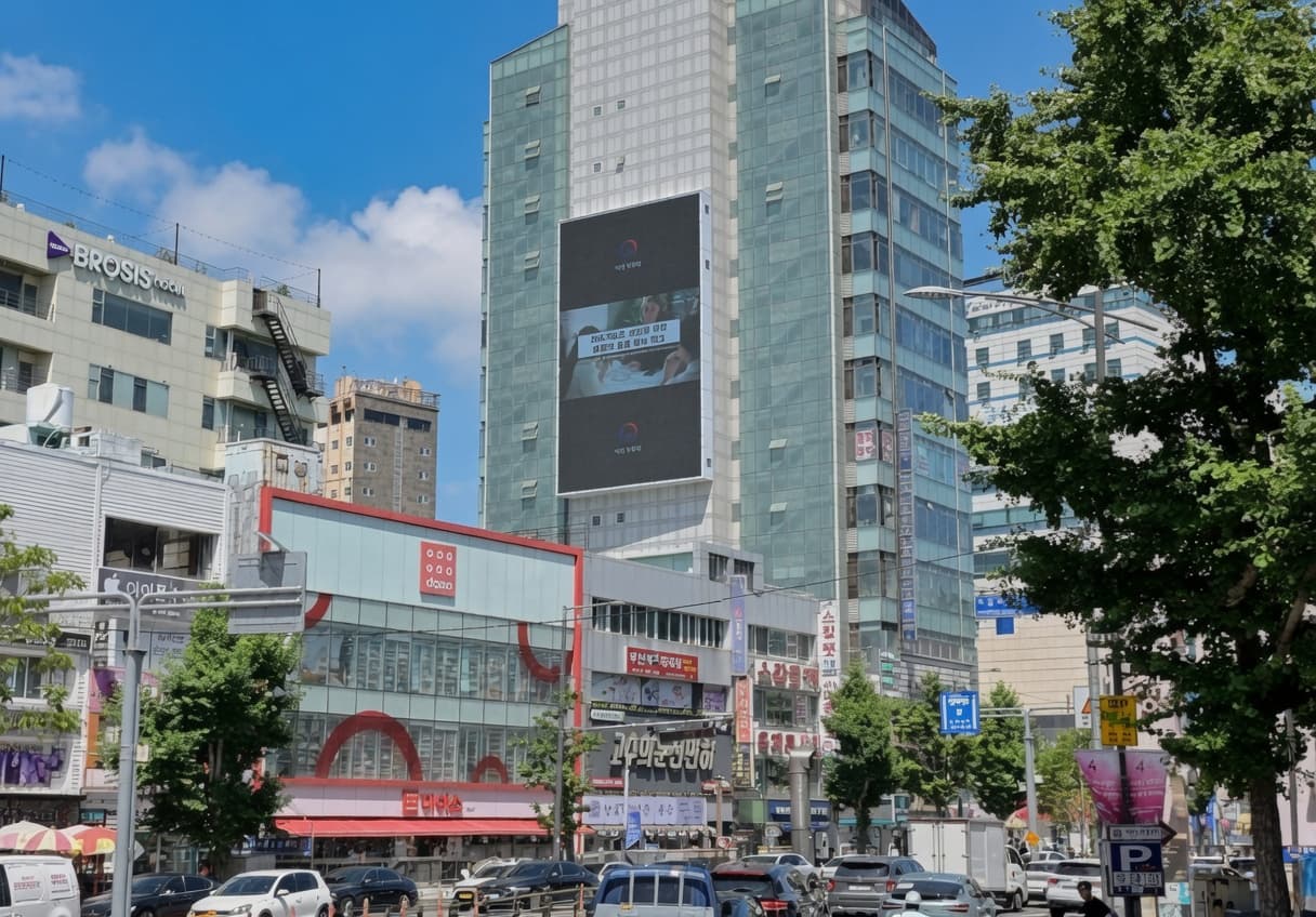 부산 남포동 HL타워 전광판 광고