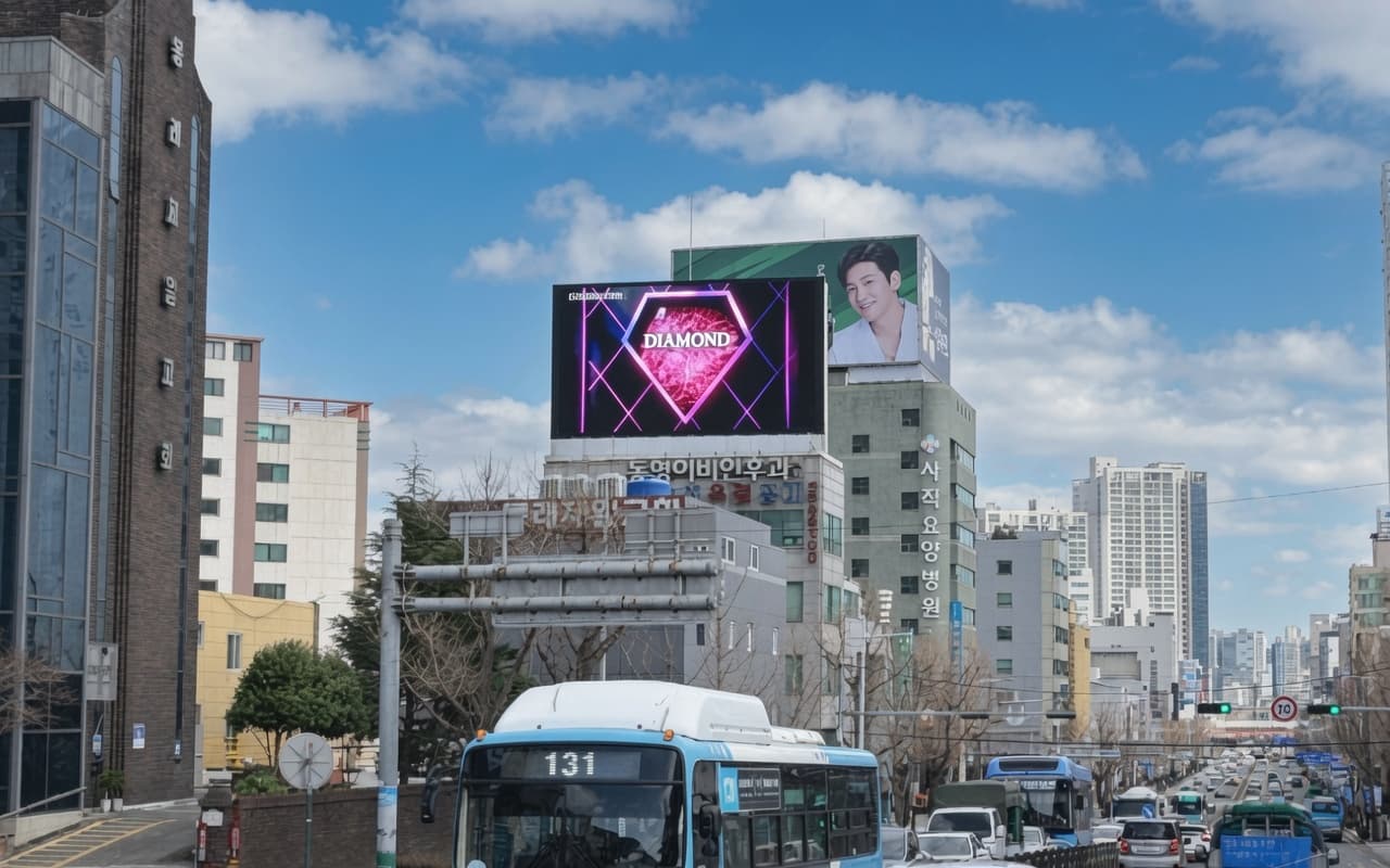 부산 미남교차로 대영빌딩 전광판 광고
