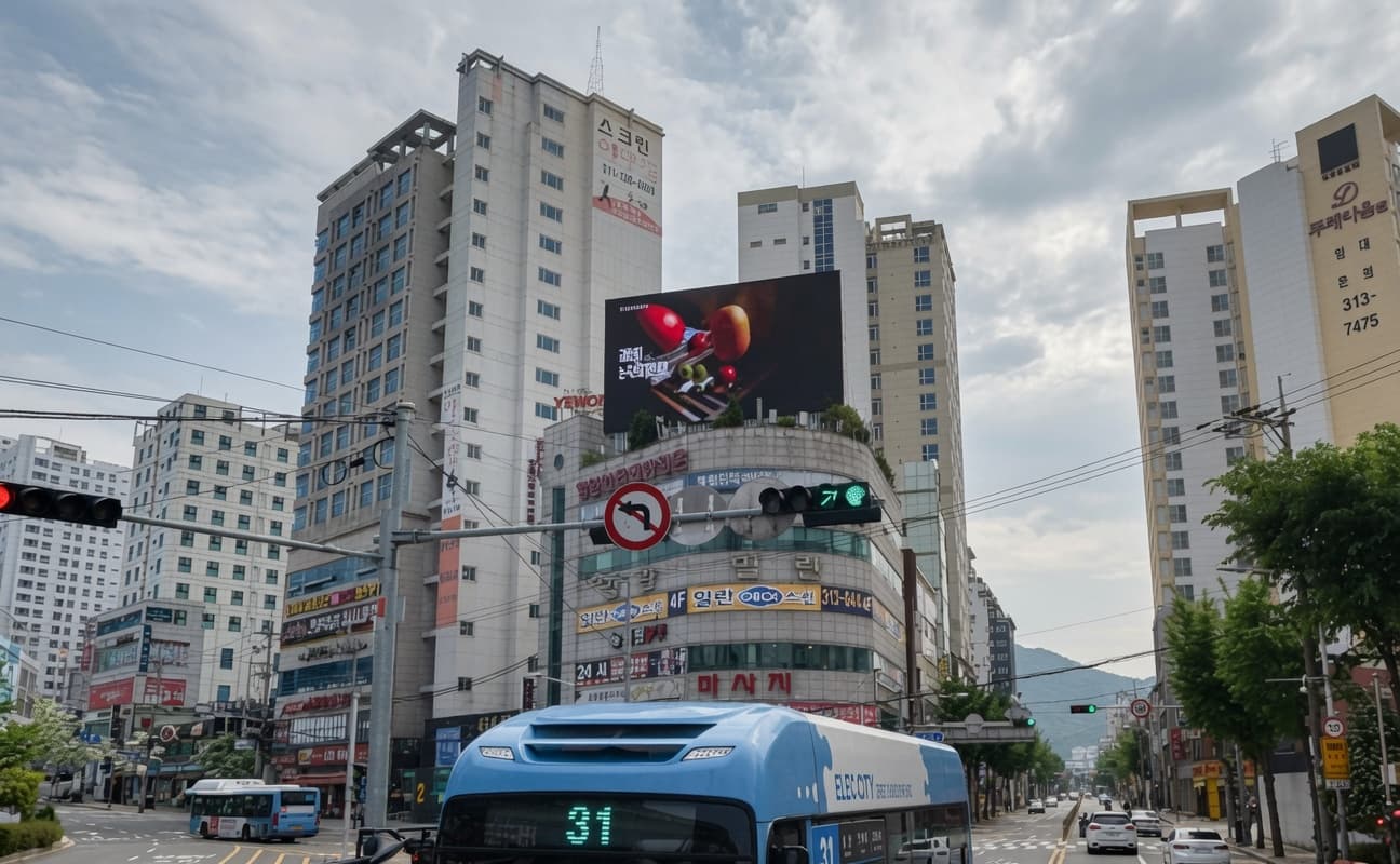 부산 사상역 청호빌딩 전광판 광고