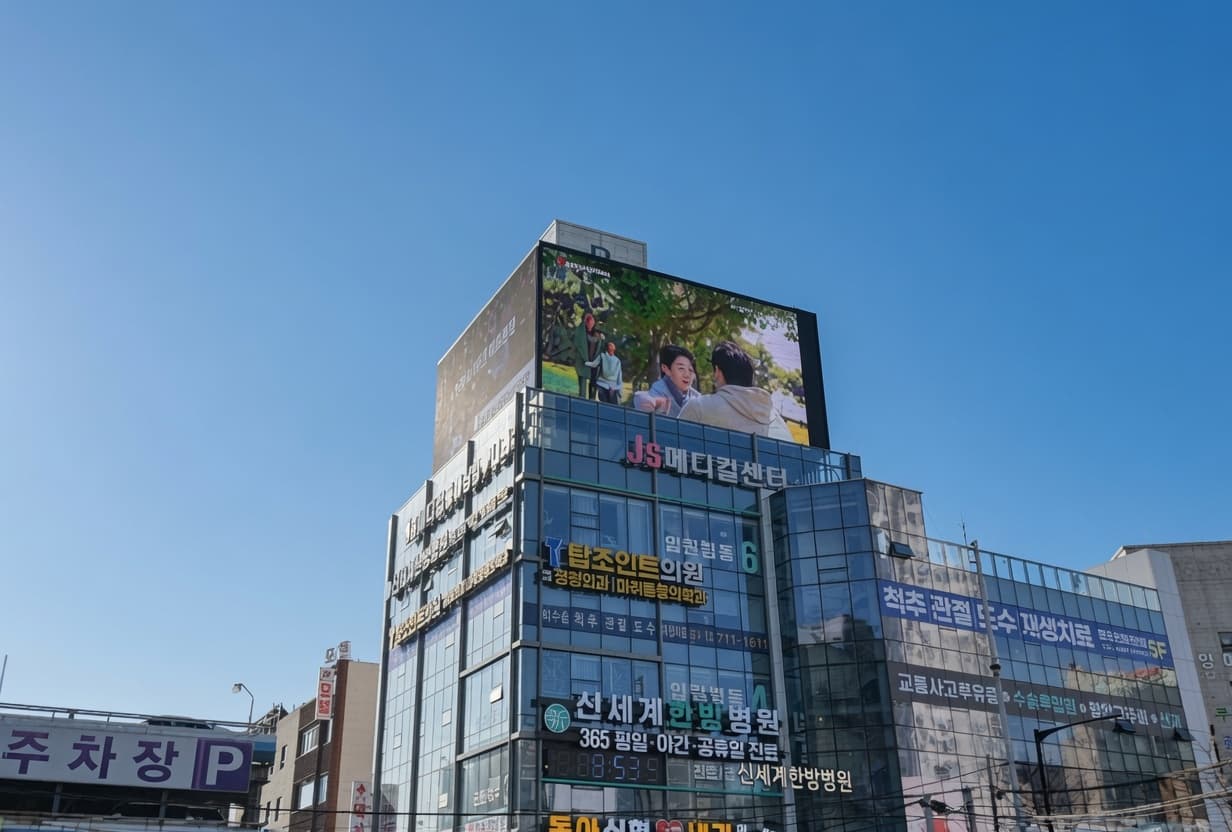 부산 자갈치역 JS메디컬 전광판 광고