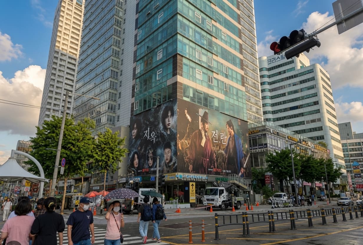 부산 해운대 엘리시아호텔 외벽 아트월 광고
