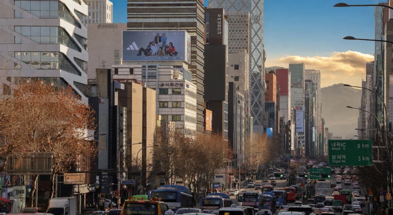 신사 K타워 빌보드 광고