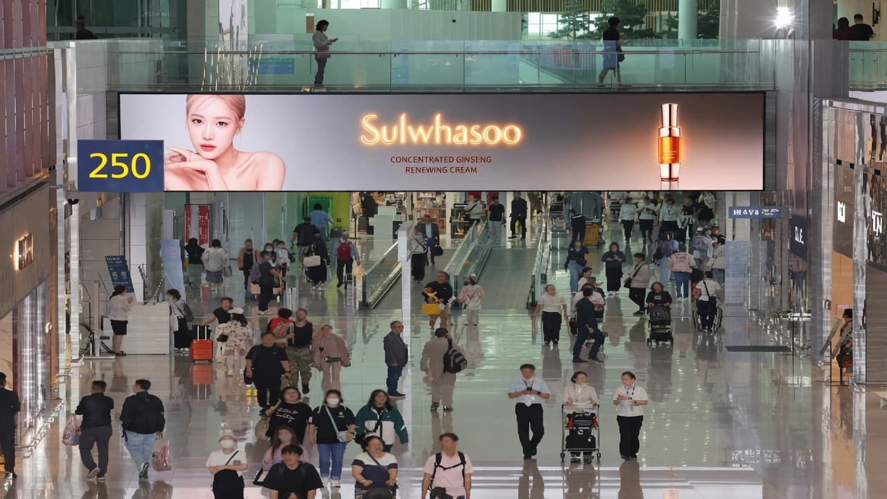 인천국제공항 제2터미널 브릿지 광고 — 중구 디지털 옥외광고(DOOH) 옥외광고
