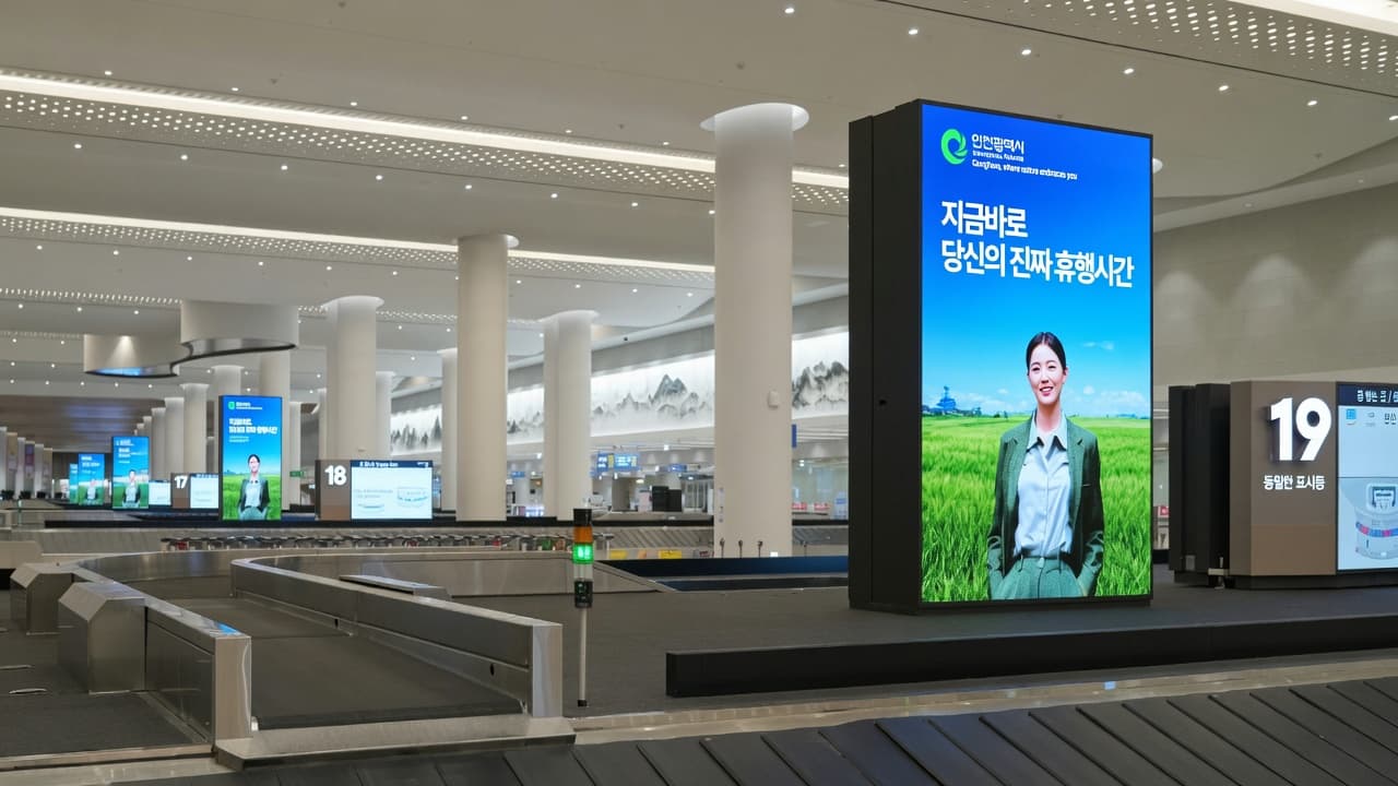 인천국제공항 제2터미널 캐로셀 네트워크 광고