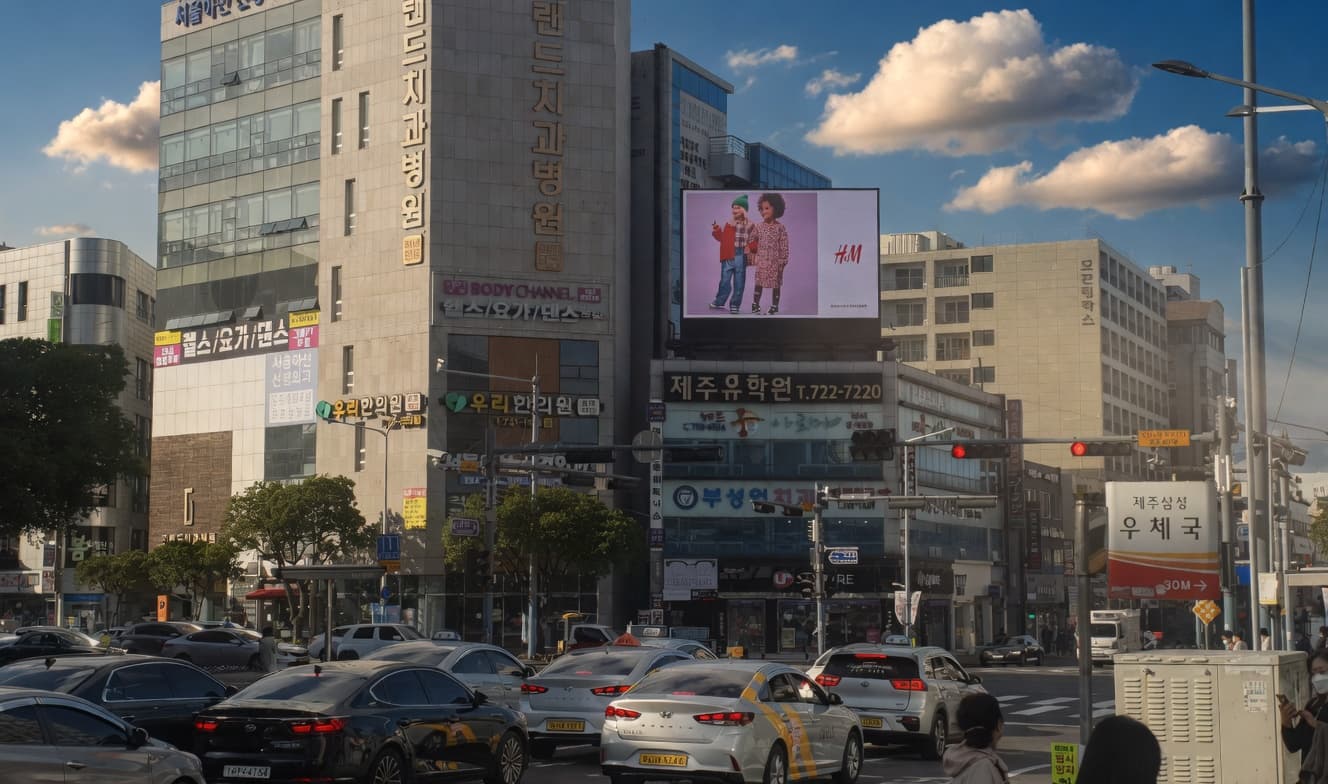 제주 광양사거리 그린빌딩 전광판 광고